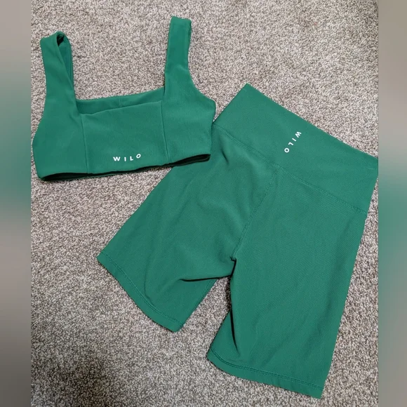 Wilo the Label Emerald Green Ribbed Hustle Short Set - Picture 3 of 4